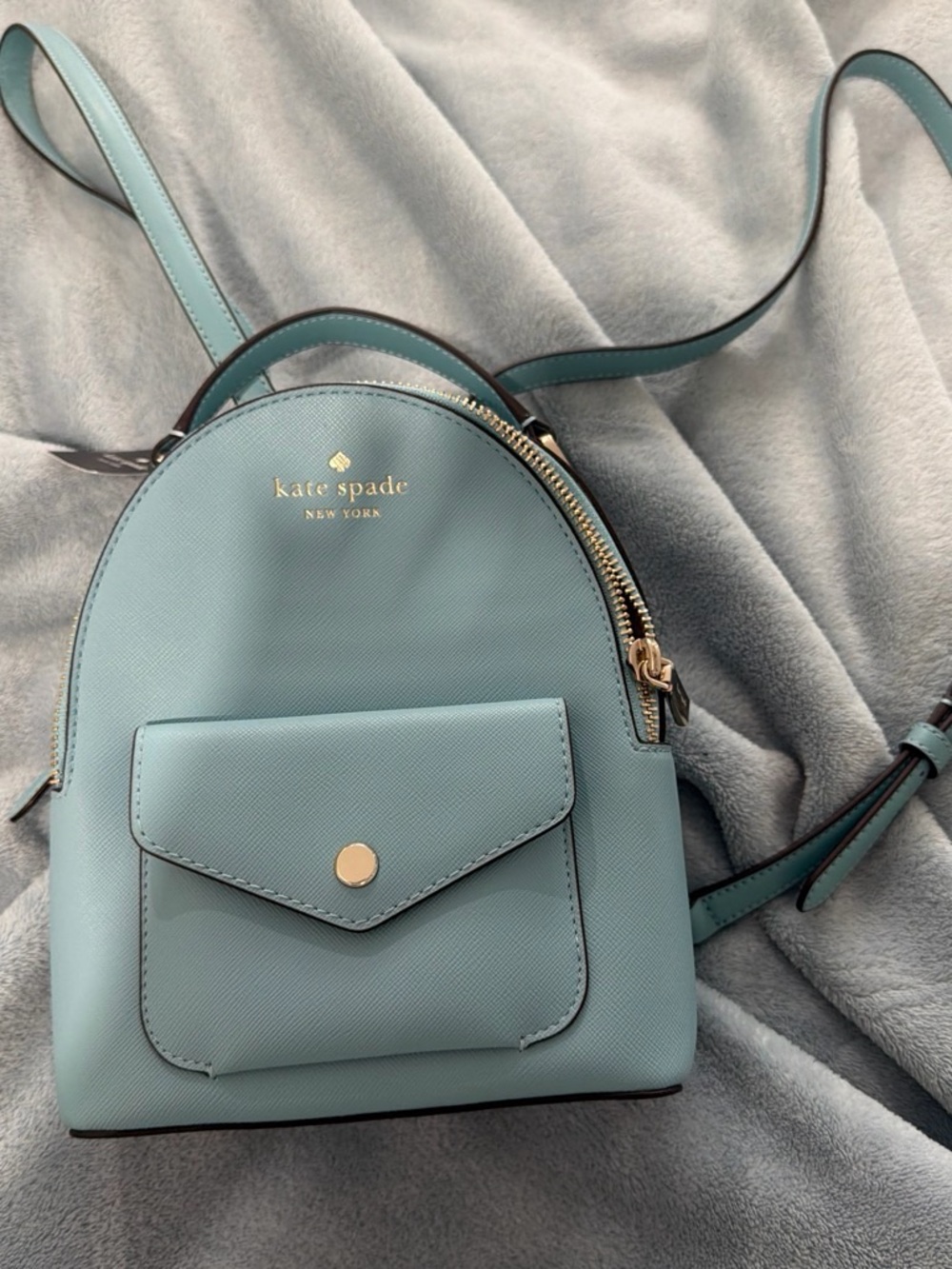 kate spade mint green mini backpack with front pocket